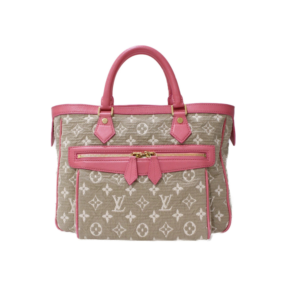 LOUIS VUITTON Sabia Cabas Canvas Leather Beige Pink Handbag